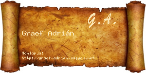 Graef Adrián névjegykártya